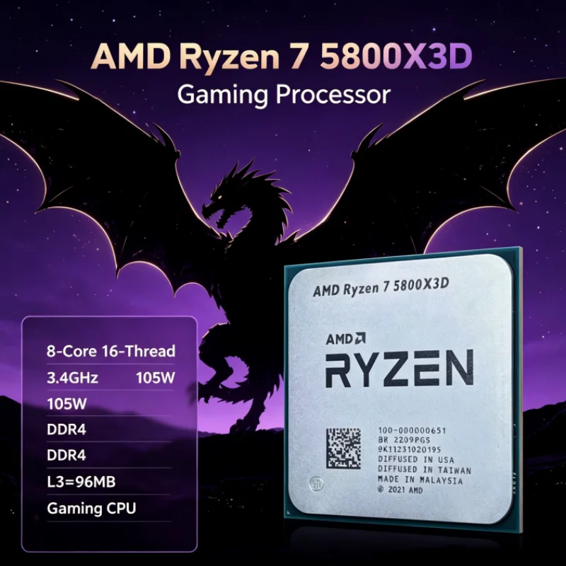 Amd Cpu Ryzen 7 - معالج AMD R7 5800X3D بسعة 96