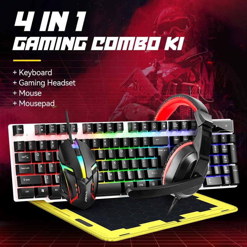 Gaming Keyboard And Mouse Set - مجموعة لوحة مفاتيح وفأرة USB جديدة