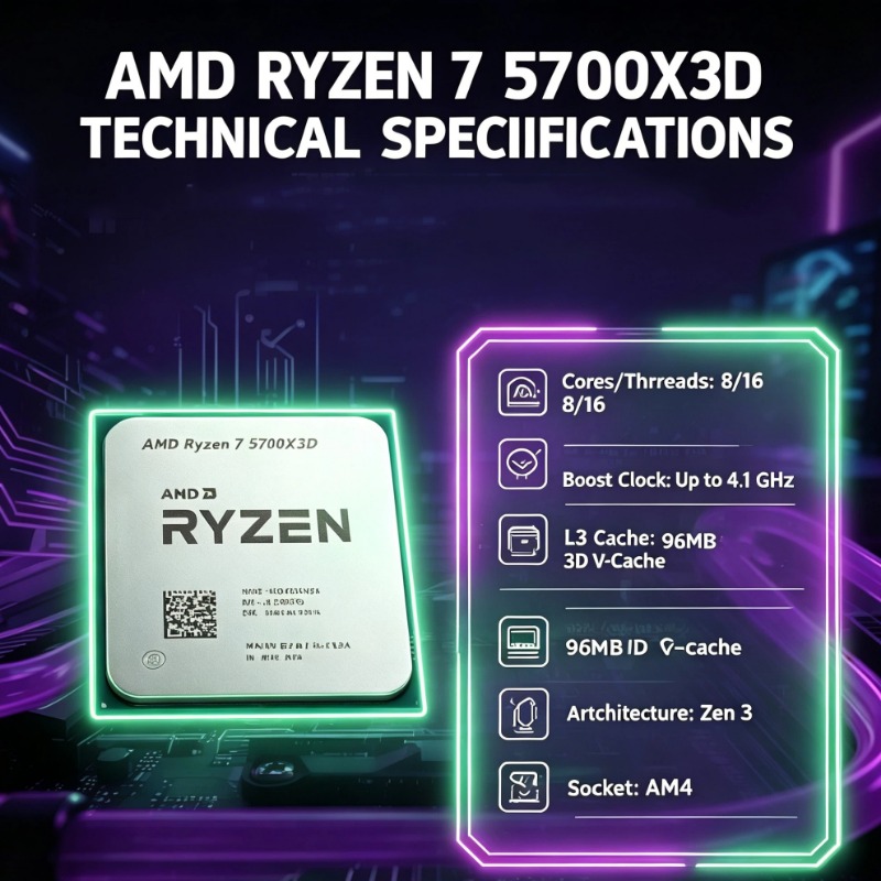 معالج AMD Ryzen 7 5700X3D R7 5 - مراجعة Amd Cpu Ryzen 7 وسعره