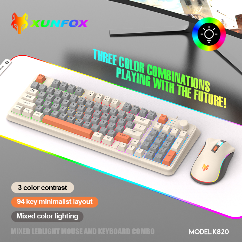 K820 USB السلكية لعبة لوحة الم - مراجعة Gaming Keyboard And Mouse Set وسعره
